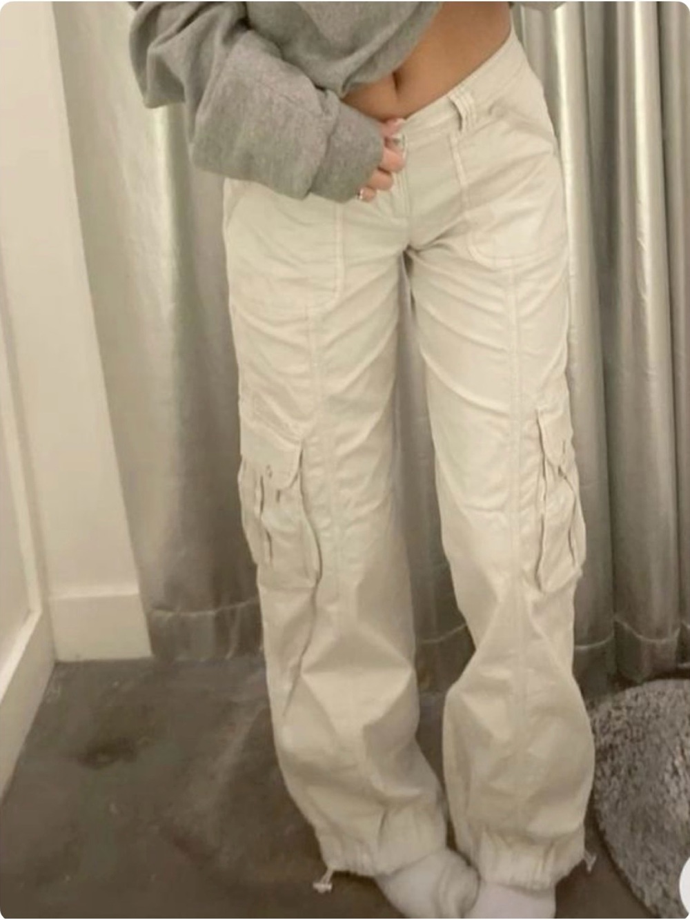 Garage Women's Cargo Joggers in Light Beige